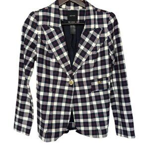 Smythe Duchess Checked Blazer Elbow Patch‎  Women Size 2